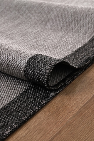 Elit Premium Sisal Jut Halı 1401 Hav Ve Toz Yapmaz Bordürlü Halı Gri-siyah Gri - Siyah