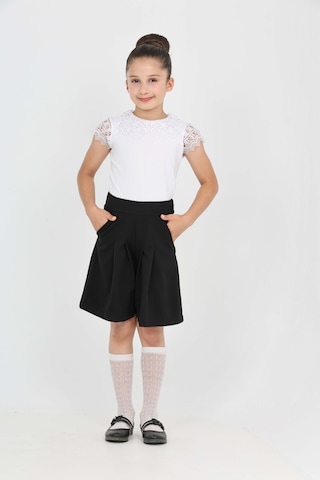Toontoy Kız Çocuk Pileli Okul Şort Siyah