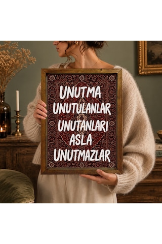 Bk Gift Vintage Klasik Sanat Esprili Sözlü Masif Ahşap Çerçeveli Dekoratif Tablo - 31