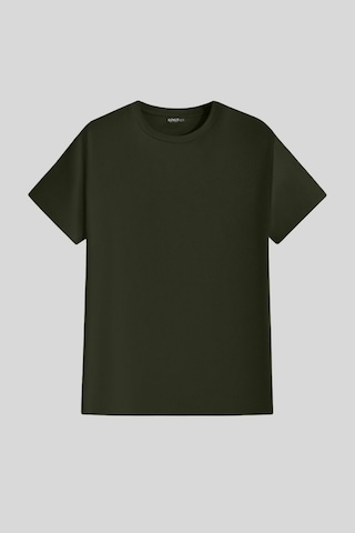 Genius Store Erkek %100 Pamuk Slim Fit Dar Kesim Bisiklet Yaka Basictişört Basıc-tshırt Haki