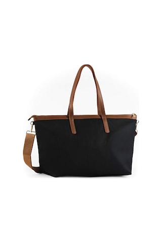 Faik Sönmez Suni Deri Detaylı Tote Bag Çanta Büyük W26cnt008 Uw26cnt00810 Siyah