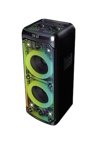 Acs-5 100w Güçlü Bluetooth Hoparlör 2x2 10 İnç Speaker Rgb Led Işıklı Parti Ve Karaoke Hoparlörü