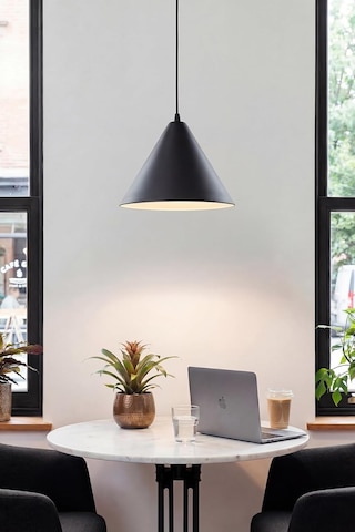 Cone Metal Sarkıt Avize, Bohem Tavan Lambası Ve Salon Oturma Odası Aydınlatması - Siyah - 25 Cm Modern Dekorati Çok Renkli