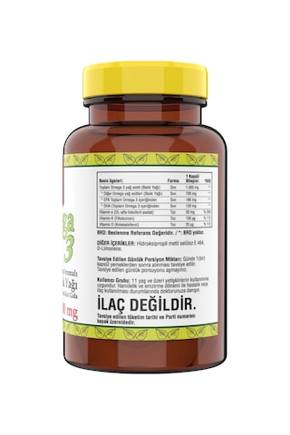 Ncs Omega 3 Balık Yağı 1000Mg 2 Kutu 120 Softgel Limon Aromali