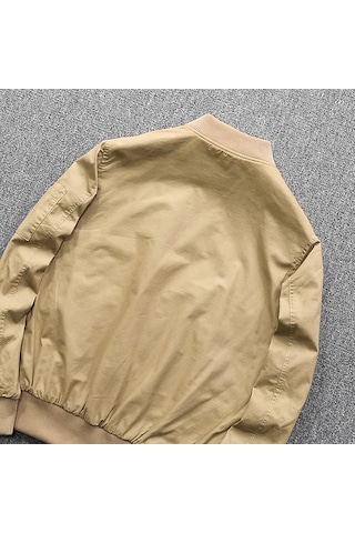 Erkek Sonbahar/kış Günlük Bomber Ceket Açık Kahverengi