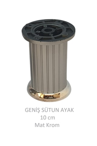 Plastik 10 Cm Geniş Sütun Ayak, Mat Krom, Vidalarıyla Mat Krom