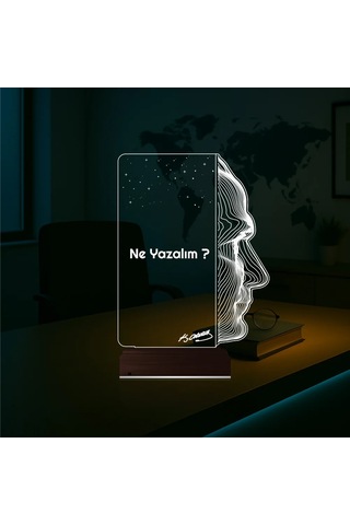 Luvivia Atatürk Kişiye Özel 3d Lamba - Masa Gece Lambası Şeffaf