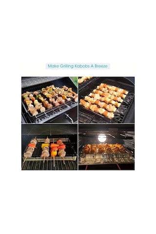 10'lu Paslanmaz Çelik Şiş Seti 20 Cm - Airfryer & Mangal