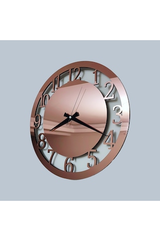 Dekoratif Rosegold Aynalı Duvar Saati Altın