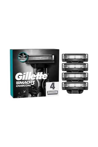 Gillette Mach3 Charcoal Yedek Tıraş Bıçağı 4'lü