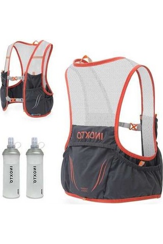 Tongxida Inoxto Ix592 2.5l Spor Çanta - 2x450ml Su Torbası - Koyu Gri & Turuncu Çok Renkli