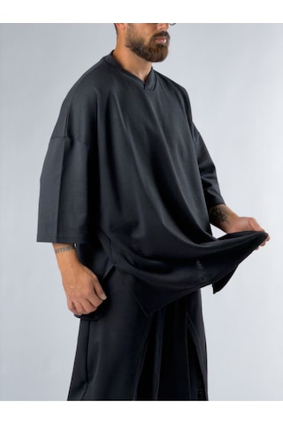 Cocopelli Oversize Tasarım Siyah Erkek Sweat Coc3387