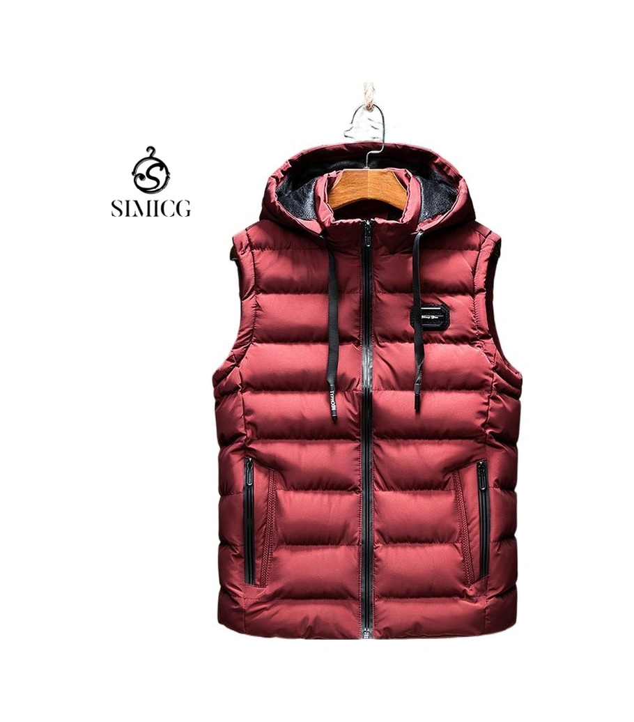 Erkekler İçin Pamuklu Yelek Sonbahar Ve Kış Giyim Artı Kadife Yelek Erkek Yeleği Kırmızı