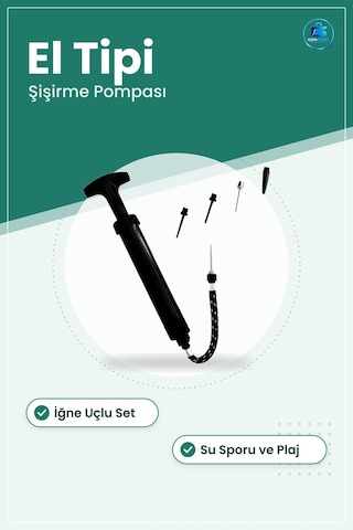 Top Şişirme Pompası Çok Fonksiyonlu El Tipi Hortumlu İğne Uçlu Se