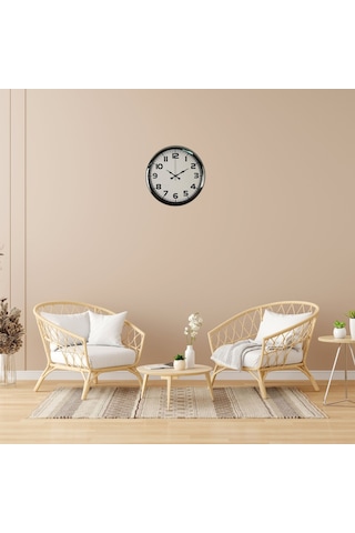 River World Duvar Saati Metal 40 Cm'lik Prime Krom Çok Renkli