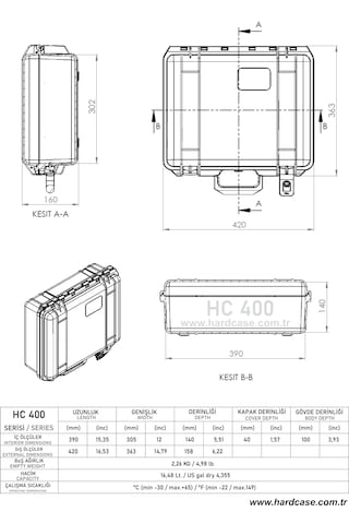 Hardcase Çanta Hc-400 siyah