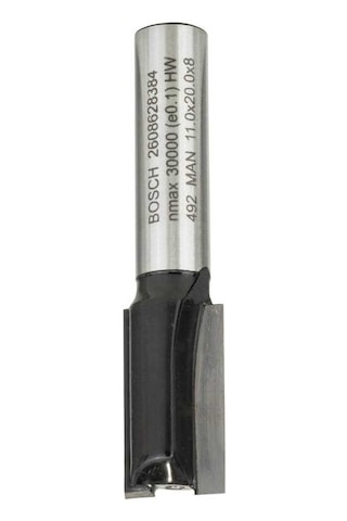 Bosch Standard Seri Ahşap İçin Çift Oluklu, Sert Metal Düz Freze Ucu 8*11*51mm