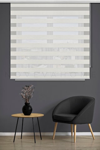 Bambu Zebra Stor Perde 1001 Ekru Ofis Mutfak Balkon Çocuk Odası Yatak Odası Modern Salon Perdesi Lüx Ekru