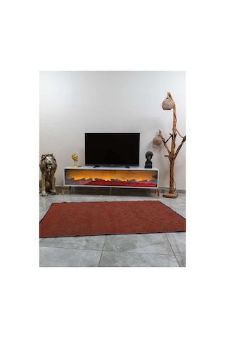 Leon Şömineli Tv Ünitesi 170 X 30 Beyaz Beyaz
