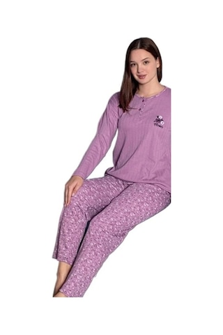 Mina Collection Kadın Pijama Takımı Uzun Kollu Yumuşak Dokulu E Lla