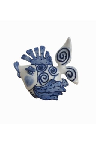Seramik Sevimli, Büyük Mutlu Balık Dekoratifli Obje