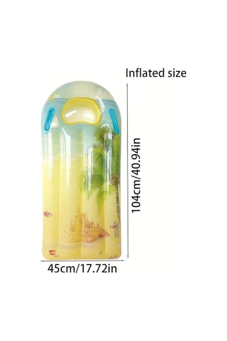 Honeybeeshop Yaz İçin Şişme Çok Renkli Dalga Tahtası Hindistan Cevizi Ağacı Desenli Kalın Pvc Tutma Kolu Su Malzemeleri 1pc