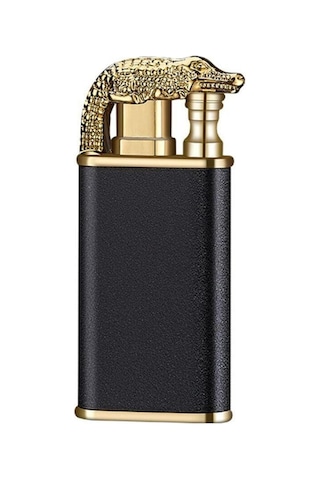 Hızıroğulları Yaratıcılık Buzlu Timsah Model Çakmak Çift Alev Çakmak