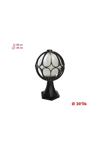 Papatya Set Üstü Fener Bahçe Aydınlatma Armatürü (Siyah)
