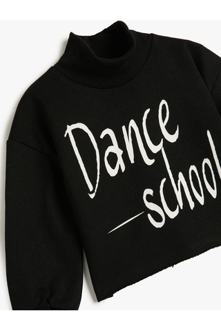 Koton Sweatshirt Dans Temalı Uzun Kollu Dik Yaka Şardonlu Siyah 4wkg10460ak 4WKG10460AK999 Siyah