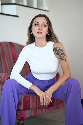 Le Majh Tek Kol Kazak Beyaz Std Beden - Beyaz