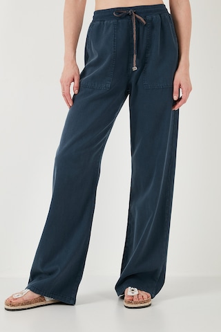 Lela Relaxed Fit Yüksek Bel Bol Paça Bayan Pantolon 668Yp5040 Lacivert