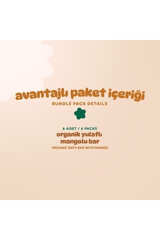 Organik Vegan Mangolu Yulaf Bar - 6 Adet 160 G