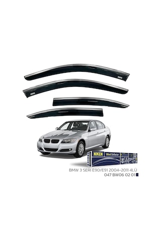 Bmw 3 Serisi E90/e91 2004-2011 - Kromlu Cam Rüzgarlığı 4lü Parça
