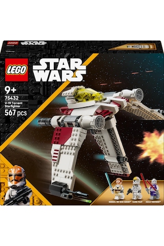 LEGO® Star Wars: Kon Savaşları V-19 Torrent Starfighter 75432 - 9 Yaş ve Üzeri Çocuklar için Yaratıcı Oyuncak Yapım Seti (567 Parça)