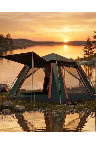 4 5 Kişilik Kamp Çadırı Güneşlikli Suya Dalı Geniş Semeglbl - 96 Hacimli Outdoor Çok Renkli