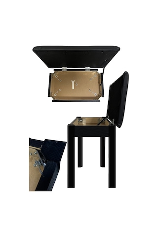 Midex TBX-144BK Gizli Bölmeli Piyano Taburesi Siyah (32x54x48)