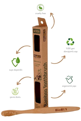 Bambu Diş Fırçası Medium 24 Adet Çevre Dostu Bpa Free - Bamboo Toothbrush