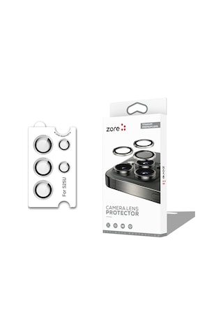 Maks Technology Samsung Galaxy Uyumlu S25 Ultra Mkst Cl-12 Premium Safir Parmak İzi Bırakmayan Anti-reflective Kamera Lens Koruyucu - Gri