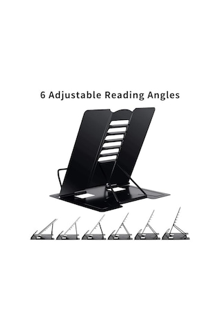 Metal Kitap Okuma Standı 6 Kademe Ayarlanabilir Kitap Tutucu Ofis Çalışma Ders