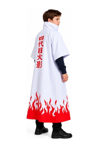 Çocuk Minato Namikaze Cosplay Pelerini Beyaz