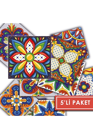 Kendinden Yapışkanlı Karnaval Desenli Pvc Karo 20x20 Cm 5 Li Paket
