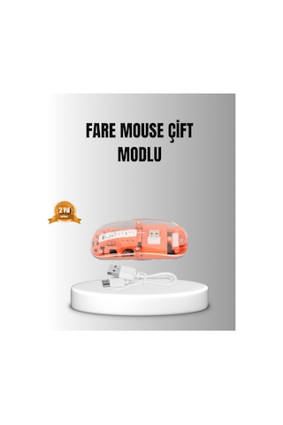 Hmngoakkllby Çift Modlu Kablosuz Bluetooth 5.0 + 2.4ghz Mouse 3 Cihaz Bağlantılı, Hızlı Geçiş Düğmeli Akll 3215673