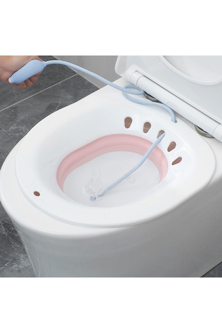 Monyee Pink Folding Sitz Bath With Sprayer - Postpartum, Hemorrhoid & Post-surgery Care Basin Pembe