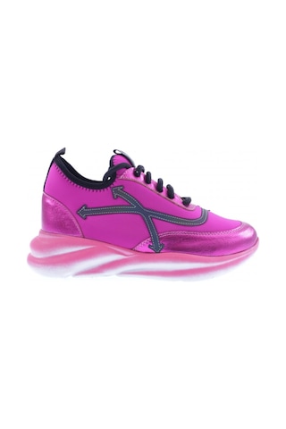 Dgn 311 Kadin Kalin Taban Yazi Detayli Sneakers Ayakkabi Fuşya
