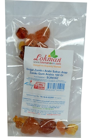 Lokman Doğal Zamkı Arabi Sakızı Arap Zamkı 100 G