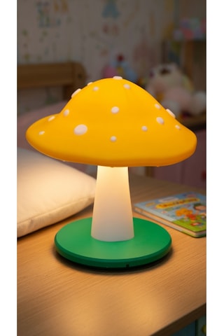 Dekoratif Mantar Gece Lambası - 3d Tasarım Estetik Oda Dekoru - Hediyelik Masa Lambası Mood Light Sarı