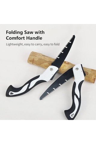 Symbee Çift Taraflı Dişli Çelik Katlanabilir Testere, Bahçe Ağacı Budama, Ev Çalışmaları İçin Ergonomik Tutamaklı, Güven Kilitli