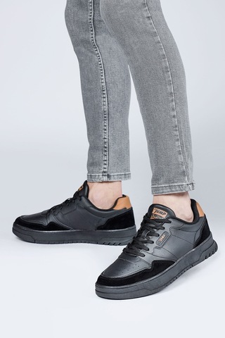 Jump 28662 Siyah Erkek Sneaker Günlük Spor Ayakkabı Siyah - Kahverengi