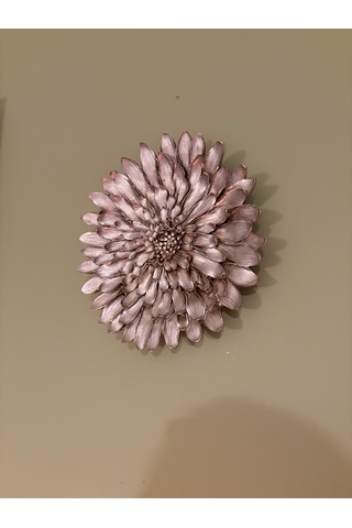 Dekoratif Çiçek Tabak / Duvar Süsü Eskitme Gümüş / Şampanya 28 Cm