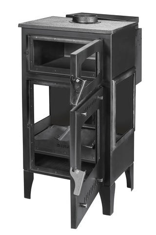 Geniş Camlı Odun Ve Pelet Şömine Sobası - 8 Kw, Fırınlı Odunlu Soba, Pelet Soba Sm26